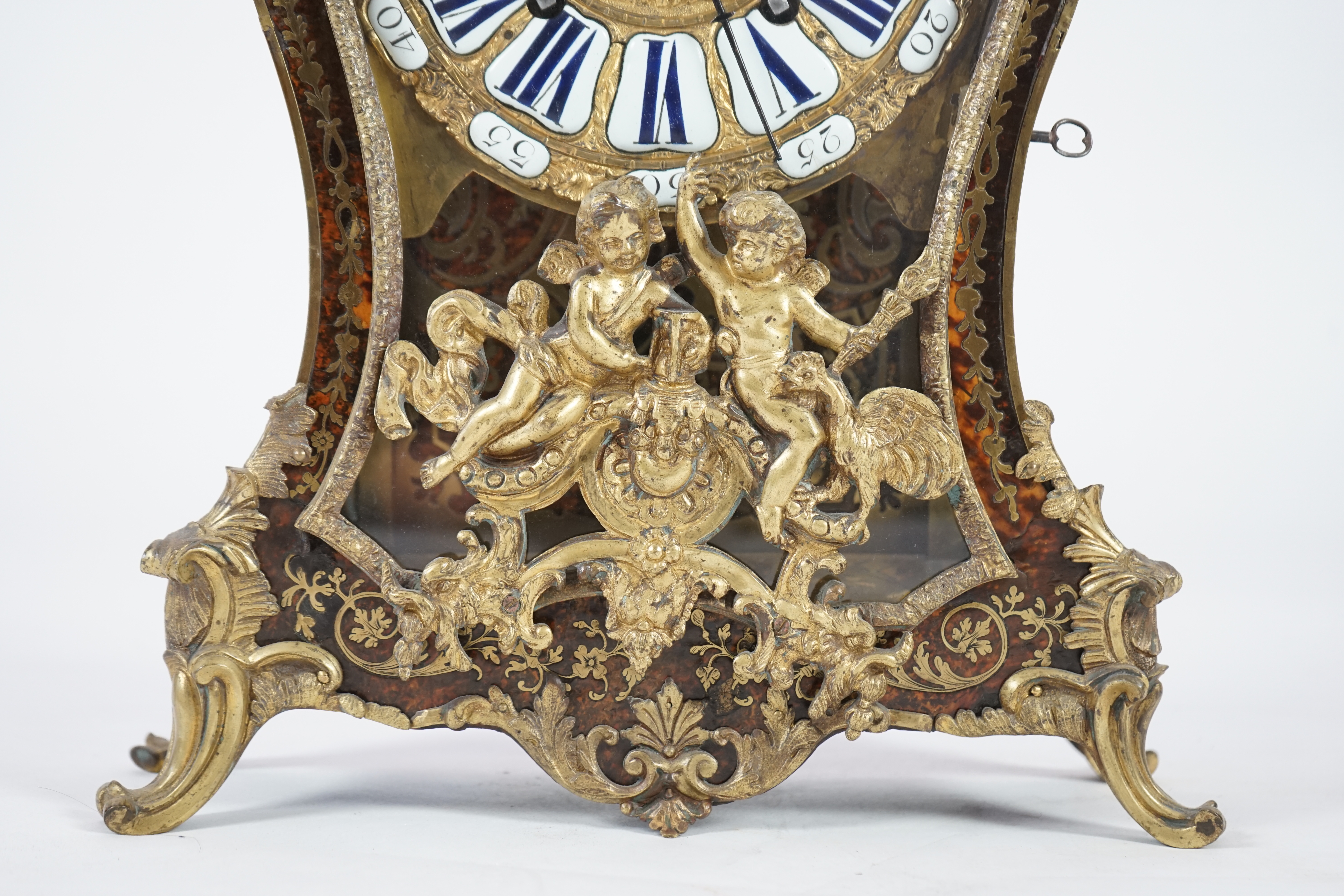 A Louis XV boulle work bracket clock